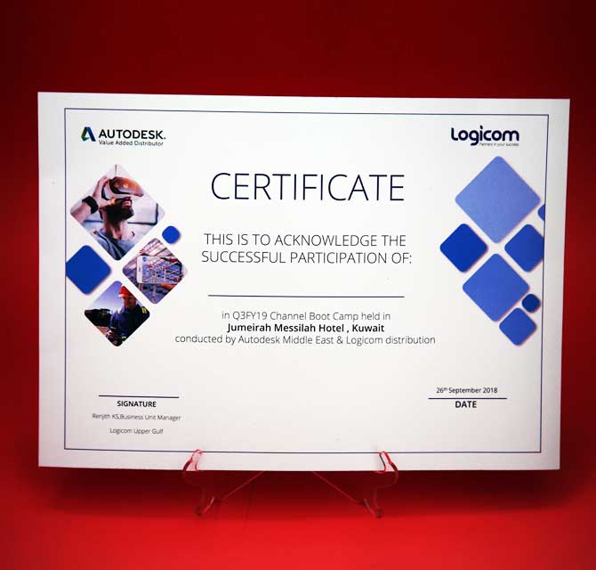 Full Color Printed Certificate On 220 Gsm Paper